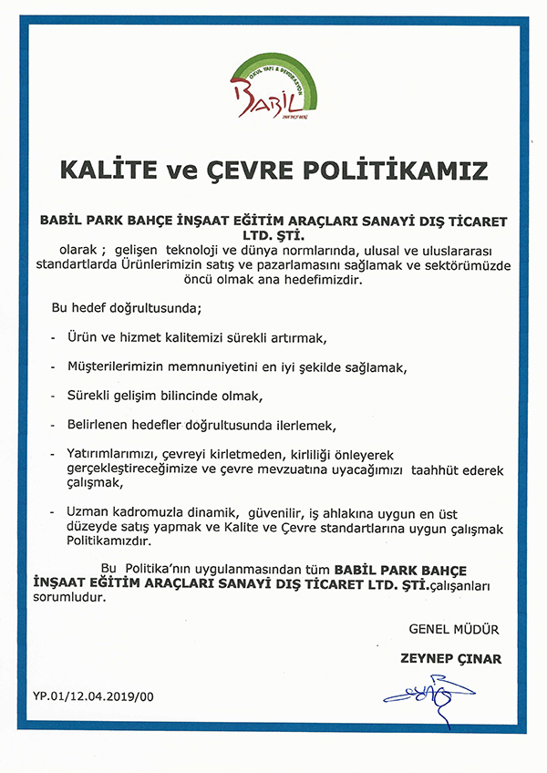 Kalite Politikamız